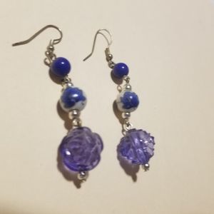 Blue Tiered Earings
